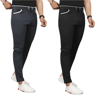 Venner Solid Men Grey, Black Track Pants