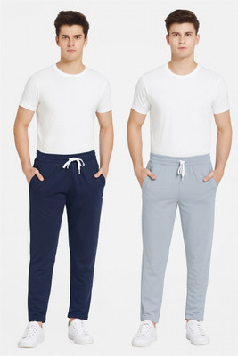 Swadeshitrader Solid Men Dark Blue, Grey Track Pants