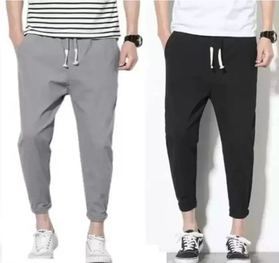 JSK DESIGNS Solid Men Black, Grey Track Pants