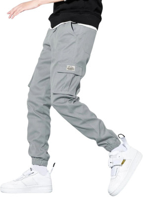 OLENE Solid Men Grey Track Pants
