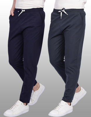 VEYNIZ Solid Men Dark Blue, Grey Track Pants