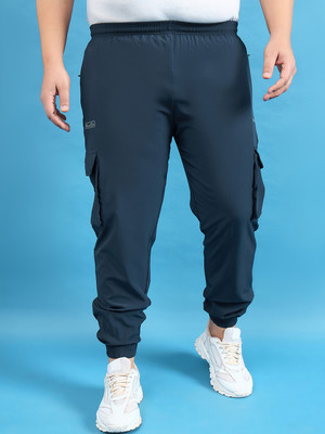bigbanana Solid Men Blue Track Pants