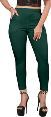 FashionDrape Solid Women Green Track Pants