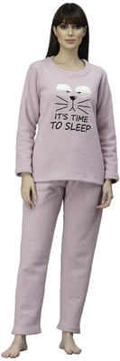 SWEET DREAMS Women Printed Purple Top & Pyjama Set