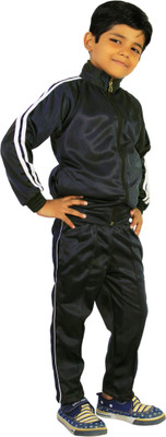 ELLENSHIRE Solid Boys & Girls Track Suit