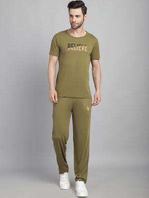 MACK JONNEY Men Printed Green Top & Pyjama Set