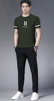 TRIPR Men Printed Green, Black Night Suit Set