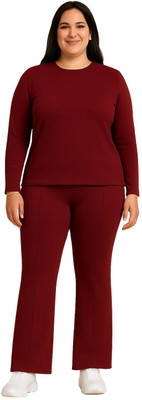 Chrome & Coral Solid Women Track Suit