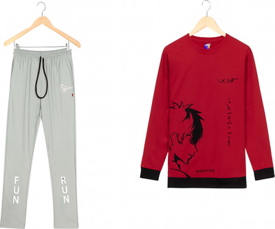 Majexic Self Design Men Track Suit