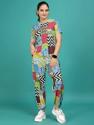 DADX Women Printed Multicolor Top & Pyjama Set