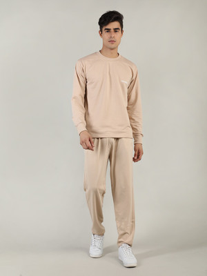 CHKOKKO Solid Men Track Suit