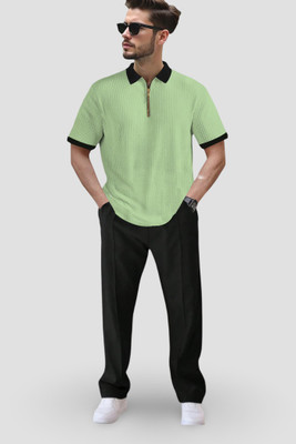 Conway Men Self Design Green Top & Pyjama Set