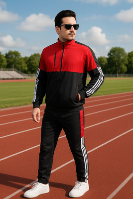 ADAAISTIC SPORTS Solid, Striped Men Track Suit