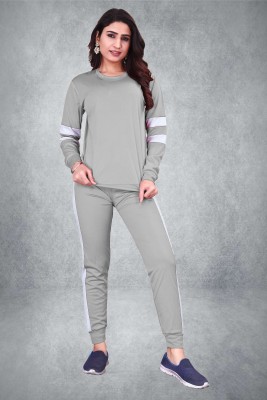 DTR FASHION Solid, Striped Women Track Suit