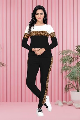 DTR FASHION Animal Print, Colorblock Women Track Suit