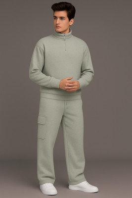 QABIRA Self Design Men Track Suit