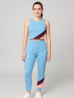 Chrome & Coral Solid Women Track Suit
