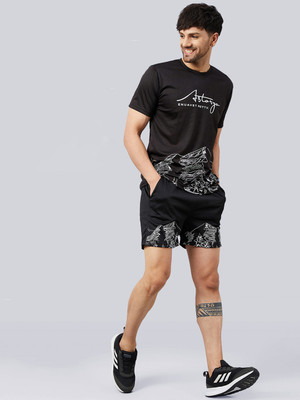 Chrome & Coral Graphic Print Men Track Suit