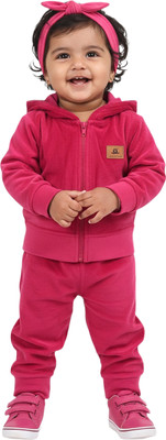 CALYX CLOTHING Solid Baby Girls Track Suit