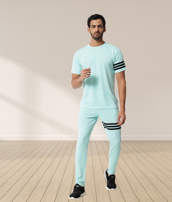 RABBY Solid, Striped Men Track Suit