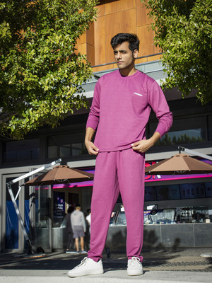 CHKOKKO Solid Men Track Suit