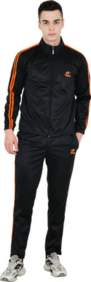 TRIZON Solid, Striped Men Track Suit