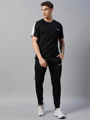 Chrome & Coral Solid Men Track Suit