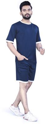 SELRINA Solid Men Track Suit
