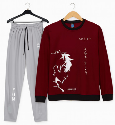 Majexic Self Design Men Track Suit