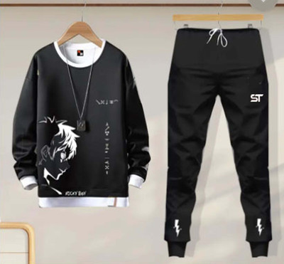 Majexic Self Design Men Track Suit