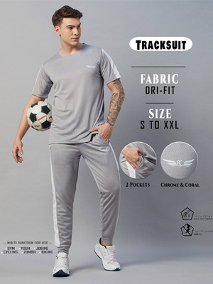 Chrome & Coral Colorblock Men Track Suit