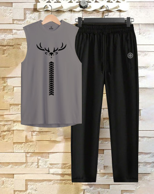 AUSK Solid, Printed Men Track Suit