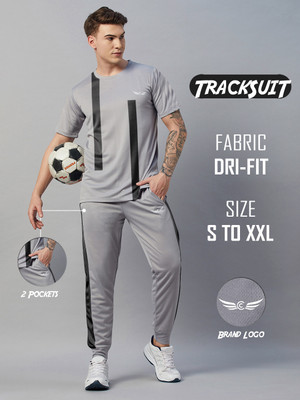 Chrome & Coral Colorblock Men Track Suit