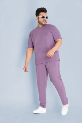 CHKOKKO Solid Men Track Suit