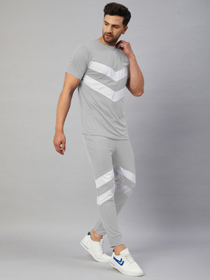 Chrome & Coral Colorblock Men Track Suit