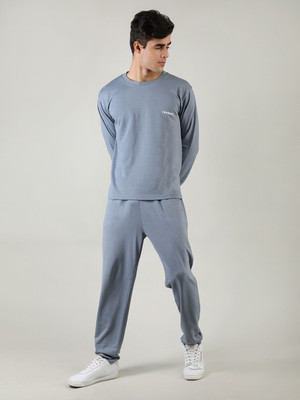 CHKOKKO Solid Men Track Suit
