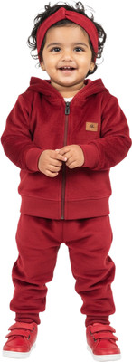 CALYX CLOTHING Solid Baby Girls Track Suit