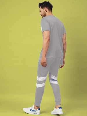 Chrome & Coral Colorblock Men Track Suit