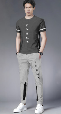 TRIPR Men Printed Grey Night Suit Set