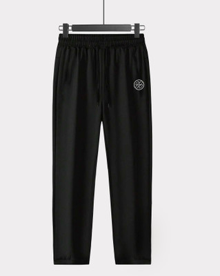 AUSK Solid Men Black Track Pants