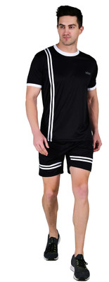 TRIZON Solid, Striped Men Track Suit