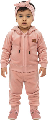 CALYX CLOTHING Solid Baby Girls Track Suit