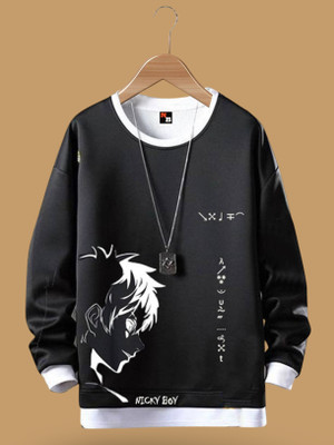 Lieo Trend Men Printed Black Shirt & Pyjama set