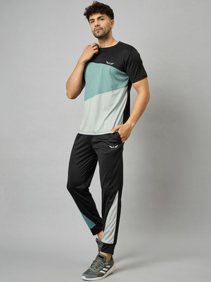 Chrome & Coral Colorblock Men Track Suit
