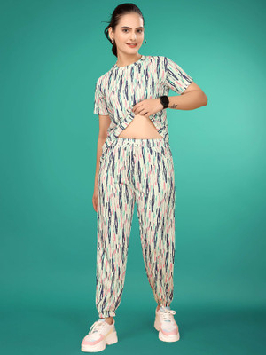 DADX Women Self Design Multicolor Top & Pyjama Set
