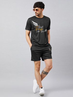 Chrome & Coral Graphic Print Men Track Suit