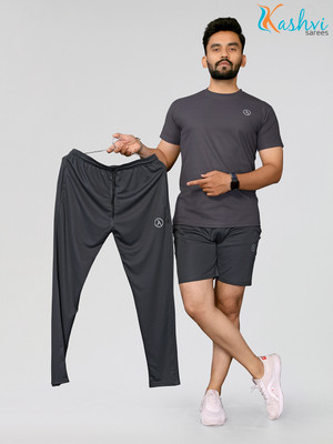 Kashvi Solid, Self Design Men Track Suit
