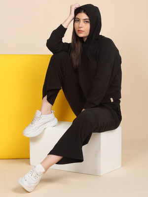 SWEET DREAMS Women Solid Black Top & Pyjama Set