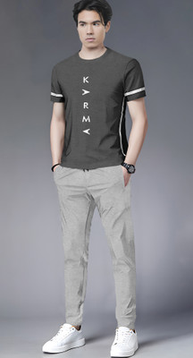 TRIPR Men Printed Grey Night Suit Set