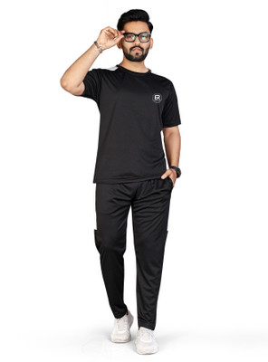 SELRINA Solid Men Track Suit